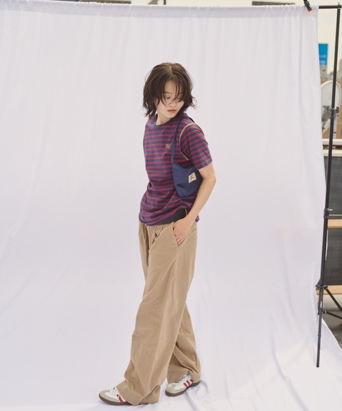 common gull products.（コモンガルプロダクツ）の「3本の子ボーダーTEE（Tシャツ/カットソー・レディース・ブラウン系/ネイビー系・MEDIUM/LARGE）」の5枚目の写真