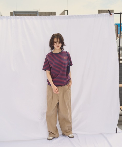 common gull products.（コモンガルプロダクツ）の「3本の子ボーダーTEE（Tシャツ/カットソー・レディース・ブラウン系/ネイビー系・MEDIUM/LARGE）」の7枚目の写真