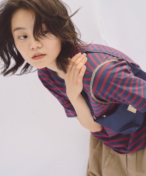 common gull products.（コモンガルプロダクツ）の「3本の子ボーダーTEE（Tシャツ/カットソー・レディース・ブラウン系/ネイビー系・MEDIUM/LARGE）」の21枚目の写真