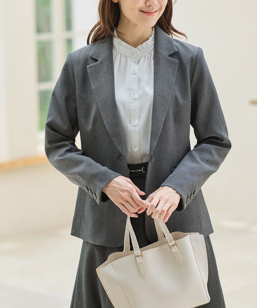 Honeys(ハニーズ)の「【ストレッチ/ウォッシャブル/イージーケア】テーラードジャケット(テーラードジャケット・レディース・ネイビー/ベージュ/ブラック/杢グレー・S/M/L/LL/3L)」の14枚目の写真