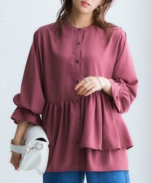 アシンメトリーギャザーブラウス