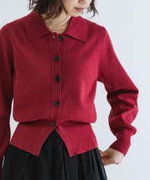 シャツカラーショートカーディガン