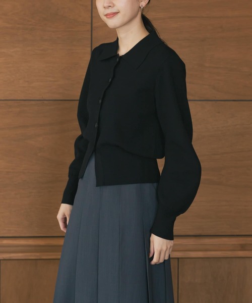 URBAN RESEARCH（アーバンリサーチ）の「シャツカラーショートカーディガン（カーディガン/ボレロ・レディース・ボルドー/アイボリー/ブラック・FREE）」の5枚目の写真