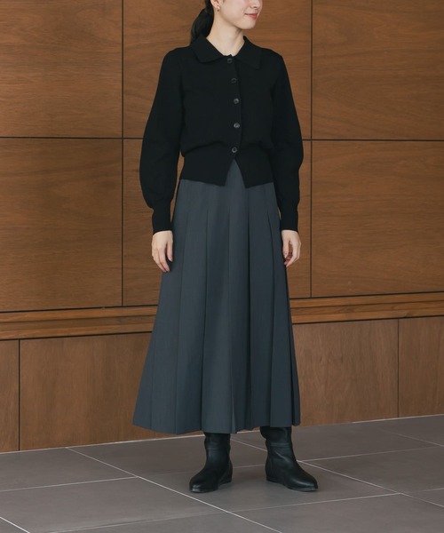 URBAN RESEARCH（アーバンリサーチ）の「シャツカラーショートカーディガン（カーディガン/ボレロ・レディース・ボルドー/アイボリー/ブラック・FREE）」の6枚目の写真