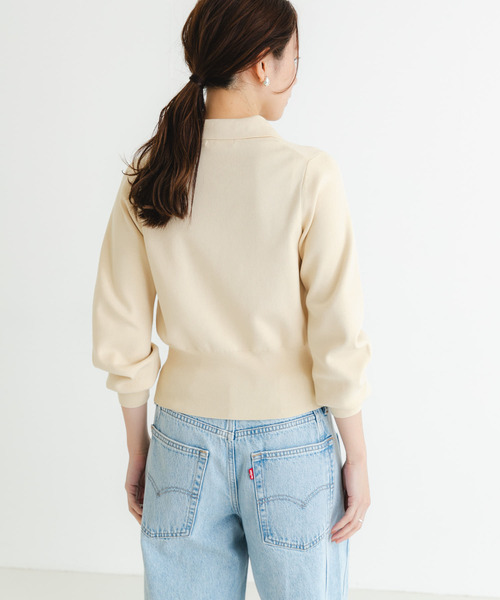 URBAN RESEARCH（アーバンリサーチ）の「シャツカラーショートカーディガン（カーディガン/ボレロ・レディース・ボルドー/アイボリー/ブラック・FREE）」の13枚目の写真