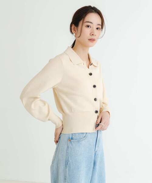 URBAN RESEARCH（アーバンリサーチ）の「シャツカラーショートカーディガン（カーディガン/ボレロ・レディース・ボルドー/アイボリー/ブラック・FREE）」の14枚目の写真