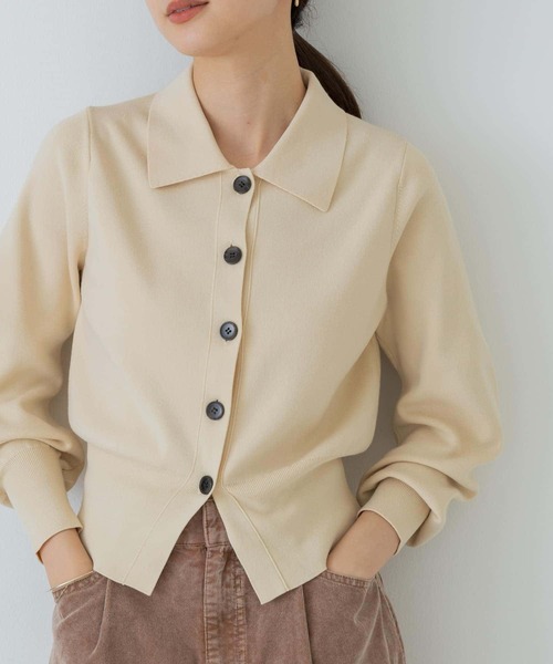 URBAN RESEARCH（アーバンリサーチ）の「シャツカラーショートカーディガン（カーディガン/ボレロ・レディース・ボルドー/アイボリー/ブラック・FREE）」の16枚目の写真