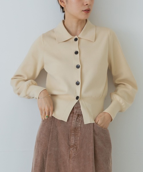 URBAN RESEARCH（アーバンリサーチ）の「シャツカラーショートカーディガン（カーディガン/ボレロ・レディース・ボルドー/アイボリー/ブラック・FREE）」の21枚目の写真