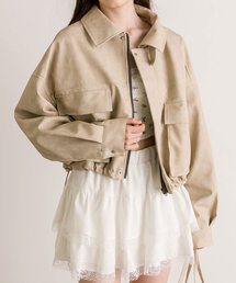 OLIVE des OLIVE | ショート丈エコレザーブルゾン(ブルゾン)