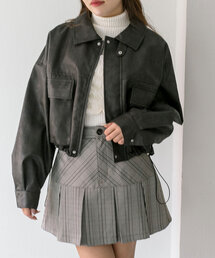 OLIVE des OLIVE | ショート丈エコレザーブルゾン(ブルゾン)