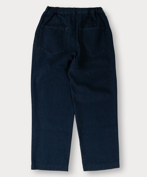 タック ワイド デニム パンツ ルーズ 無地 ストライプ ジーンズ LURAKU ジーンズ 「LURAKU」 tuck wide denim pants / タック