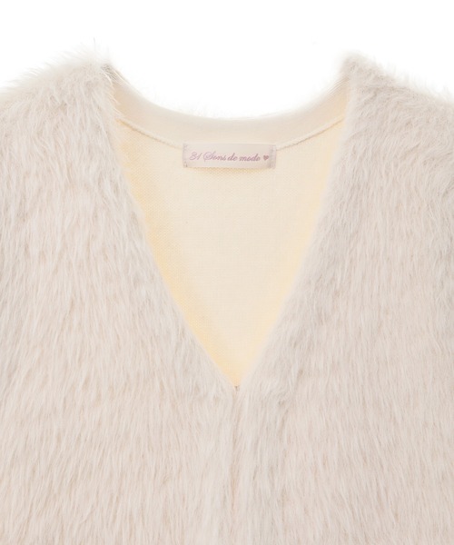 31 Sons de mode（トランテアン　ソン　ドゥ　モード）の「ニットファージレ（ベスト・レディース・オフホワイト/チャコールグレー・フリー）」の21枚目の写真