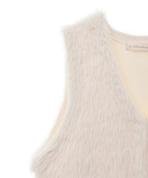 31 Sons de mode（トランテアン　ソン　ドゥ　モード）の「ニットファージレ（ベスト・レディース・オフホワイト/チャコールグレー・フリー）」の22枚目の写真