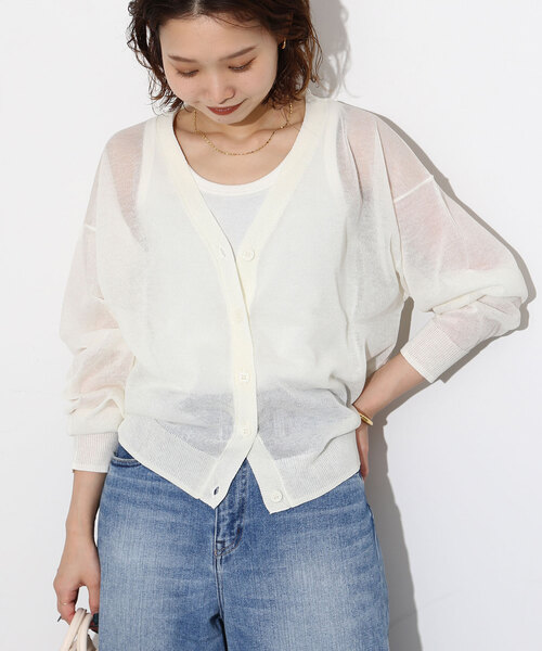 SLOBE IENA（スローブイエナ）の「シアーVネックカーディガン