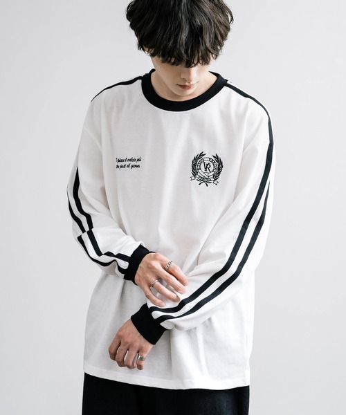 ライン入 ロングTシャツ■ロンT 長袖 カットソー ブラック L■売れ筋商品 ライン入 ロングTシャツ□ロンT 長袖 カットソー ブラック L