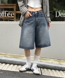 [BELLIDE MADE] コットンバミューダデニムパンツ