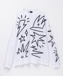 Mac-House（マックハウス）の「落書きプリントロングスリーブTシャツ（Tシャツ/カットソー・メンズ）」