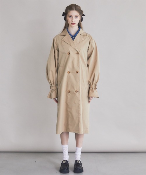 REDYAZEL（レディアゼル）の「チェックライニングトレンチコート（トレンチコート・レディース・ベージュ/ネイビー/ライトグレー・FREE）」の21枚目の写真