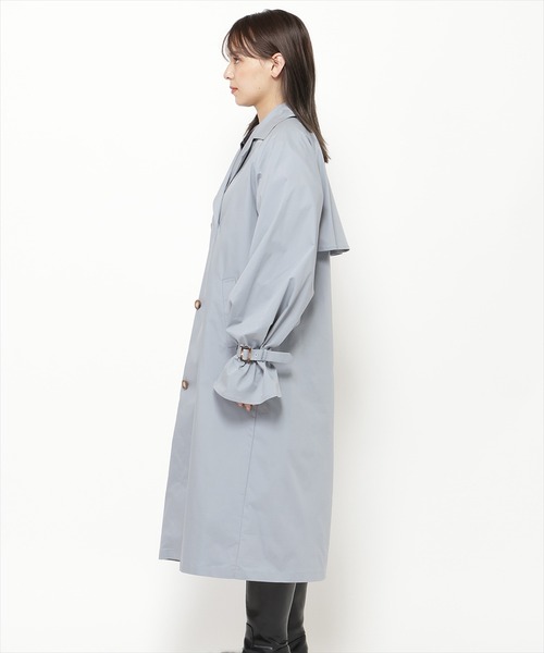 REDYAZEL（レディアゼル）の「チェックライニングトレンチコート（トレンチコート・レディース・ベージュ/ネイビー/ライトグレー・FREE）」の4枚目の写真