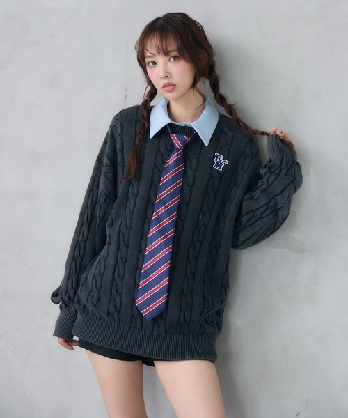 ENVYM（アンビー）の「ピグメントケーブルニット（ニット/セーター