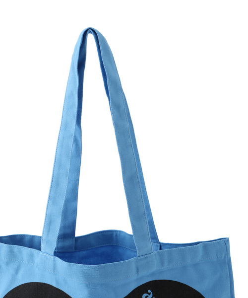 bonjour records（ボンジュールレコーズ）の「【apartamento/アパルタメント】 Heart Tote Bag ハートコットンキャンバストートバッグ（トートバッグ・メンズ・サックスブルー/イエロー・FREE）」の5枚目の写真