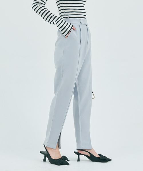 coca（coca）（コカ）の「ウーリッシュツイル フロントスリットテーパードパンツ（スラックス・レディース・ライトベージュ/ブラック/ライトブルー/チャコール・S/M/L）」の19枚目の写真