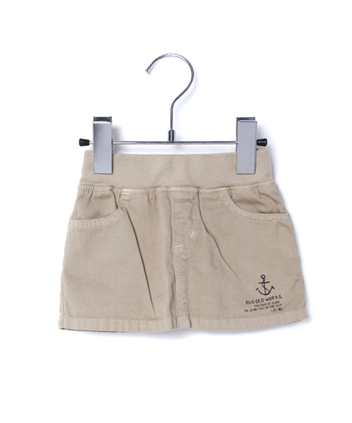 RUGGEDWORKS（ラゲッドワークス）の「チノストレッチウエストリブスカート(80～140㎝)（スカート・キッズ・ピンク/ベージュ/カーキ/ローズ・140cm/130cm/120cm/90cm/110cm/100cm/80ｃｍ）」の2枚目の写真