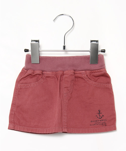 RUGGEDWORKS（ラゲッドワークス）の「チノストレッチウエストリブスカート(80～140㎝)（スカート・キッズ・ピンク/ベージュ/カーキ/ローズ・140cm/130cm/120cm/90cm/110cm/100cm/80ｃｍ）」の4枚目の写真