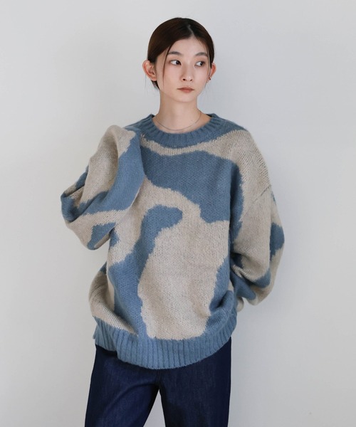 セール】ニュアンス柄シャギーニット（ニット/セーター）｜select MOCA