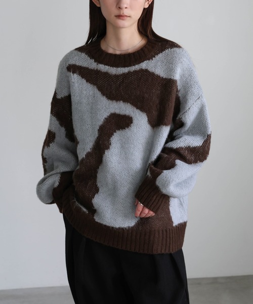 select MOCA(セレクトモカ)の「ニュアンス柄シャギーニット(ニット/セーター・レディース・ブラウン/ブルー/グレー/ピンク/チャコールグレー・FREE)」の19枚目の写真