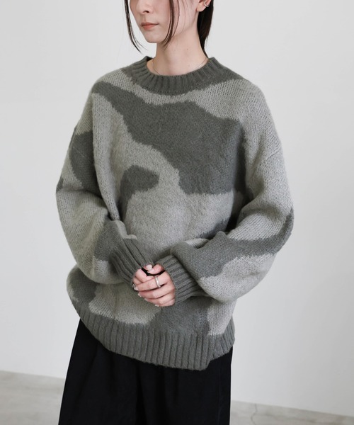 セール】ニュアンス柄シャギーニット（ニット/セーター）｜select MOCA