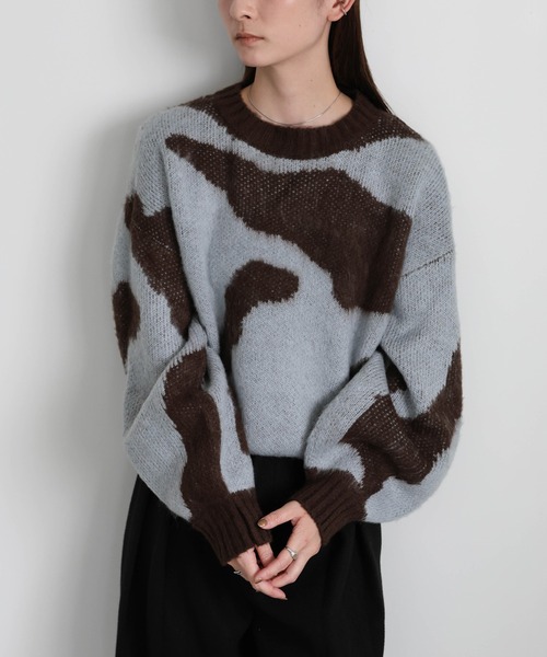 select MOCA(セレクトモカ)の「ニュアンス柄シャギーニット(ニット/セーター・レディース・ブラウン/ブルー/グレー/ピンク/チャコールグレー・FREE)」の21枚目の写真