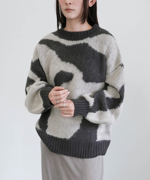 セール】ニュアンス柄シャギーニット（ニット/セーター）｜select MOCA