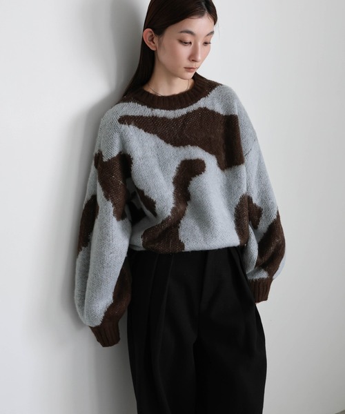 select MOCA(セレクトモカ)の「ニュアンス柄シャギーニット(ニット/セーター・レディース・ブラウン/ブルー/グレー/ピンク/チャコールグレー・FREE)」の22枚目の写真