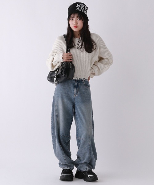 バレルレッグデニムパンツ（デニムパンツ）｜repipi armario（レピピ アルマリオ）
