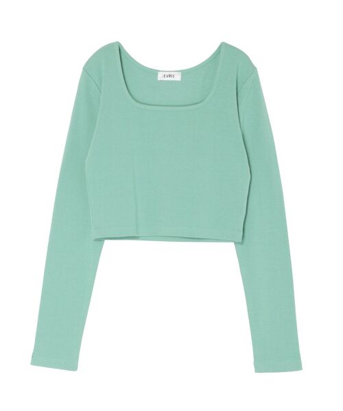 EVRIS（エヴリス）の「スクエアクロップドトップス（Tシャツ/カットソー・レディース・ホワイト/ブラウン/ブルー/ブラック・FREE）」の22枚目の写真