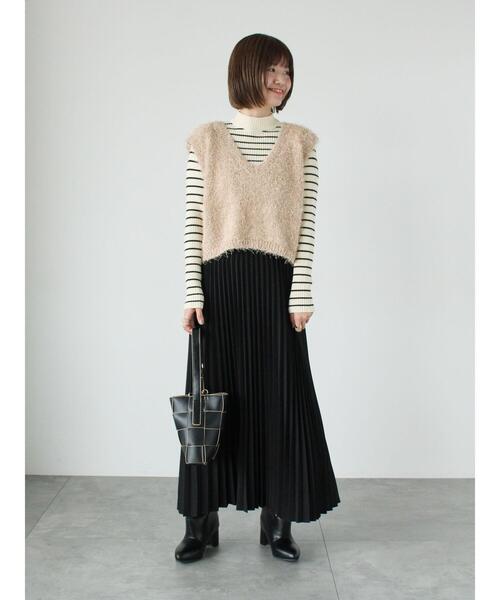 Lugnoncure(ルノンキュール)の「【選べる着丈】無地/柄アソートプリーツスカート(スカート・レディース・ブラック/グレー/ネイビー/チャコールグレー/ブラウン・フリー(L)/フリー(M))」の14枚目の写真