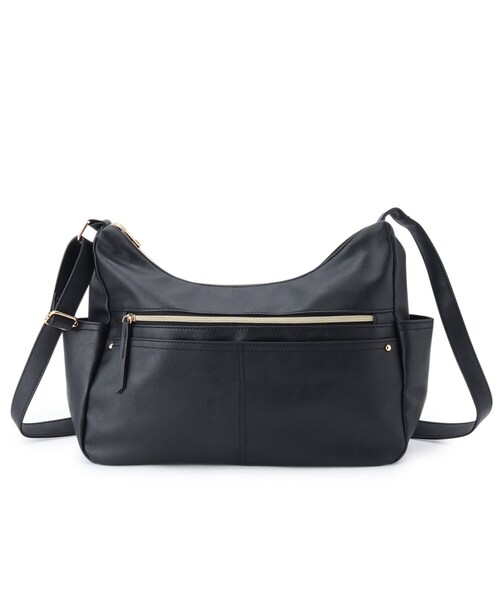 SHOO・LA・RUE（シューラルー）の「◆横長だから荷物の出し入れがしやすい サイドポケット ショルダーバッグ（ショルダーバッグ・レディース・ナチュラル/ブルー/ブラック・00）」の8枚目の写真