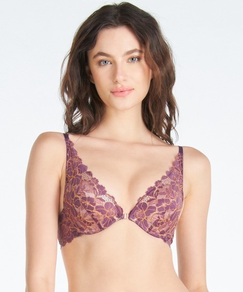 Diana ハーフカップブラジャー C70 アプリコット ニッセン ブラジャー (C70-F85) 脇高 フルカップ リッチフラワー