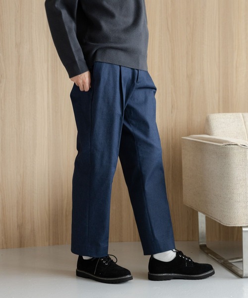 GLOBAL WORK（グローバルワーク）の「アーバンクリーンワイドデニム+WARM/115946（デニムパンツ・メンズ・ネイビー・SMALL/MEDIUM/LARGE/X-LARGE）」の19枚目の写真