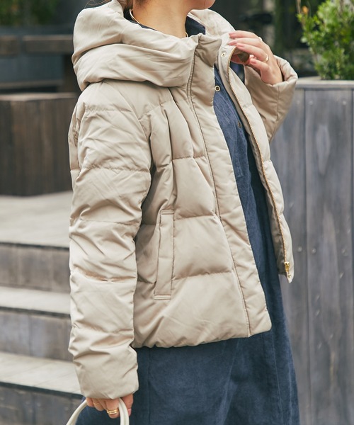 un dix cors（アンディコール）の「ピーチスキンダウン（ダウンジャケット/コート・レディース・ブラック/ベージュ・FREE）」の5枚目の写真