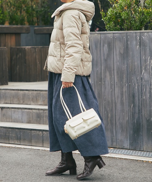 un dix cors（アンディコール）の「ピーチスキンダウン（ダウンジャケット/コート・レディース・ブラック/ベージュ・FREE）」の10枚目の写真