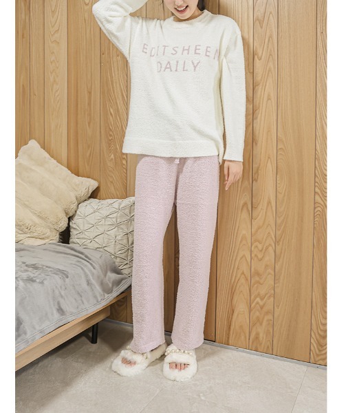 ルームウェア】ロゴ入りもこもこロングパンツ（ルームウェア/パジャマ