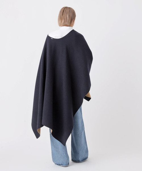 AP STUDIO（エーピーストゥディオ）の「【SYSTEM/システム】ハンドメイドケープ（ポンチョ・レディース・ネイビー・FREE）」の7枚目の写真