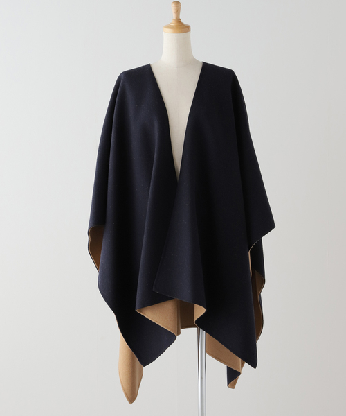 AP STUDIO（エーピーストゥディオ）の「【SYSTEM/システム】ハンドメイドケープ（ポンチョ・レディース・ネイビー・FREE）」の8枚目の写真