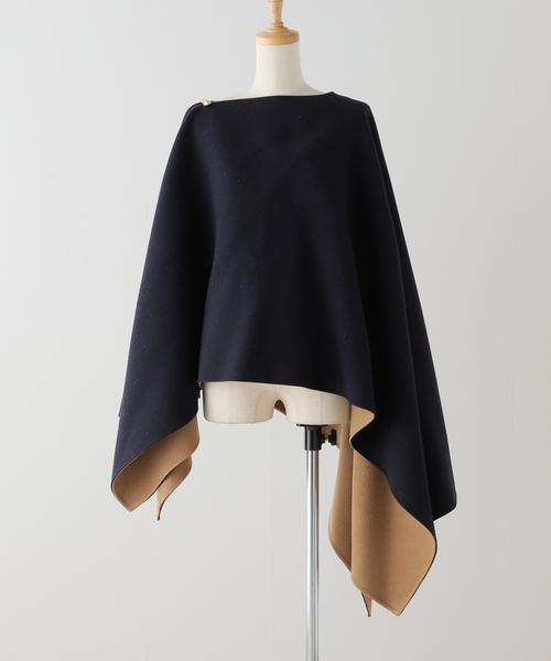 AP STUDIO（エーピーストゥディオ）の「【SYSTEM/システム】ハンドメイドケープ（ポンチョ・レディース・ネイビー・FREE）」の15枚目の写真