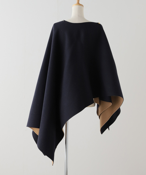 AP STUDIO（エーピーストゥディオ）の「【SYSTEM/システム】ハンドメイドケープ（ポンチョ・レディース・ネイビー・FREE）」の16枚目の写真