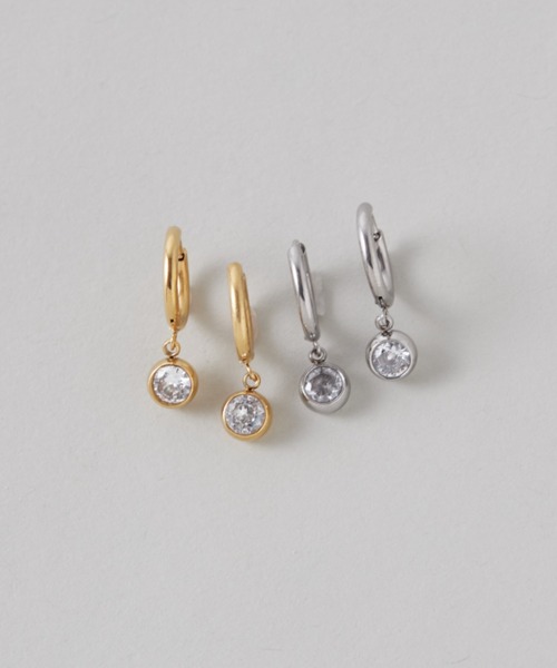 ciite' surgical stainless(シーテサージカルステンレス)の「【 金属アレルギー対応 】 ビジューフープピアス サージカルステンレス (両耳用)(ピアス(両耳用)・レディース・ゴールド/シルバー・FREE)」の4枚目の写真