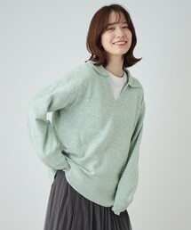 SHOO・LA・RUE | 【S－LL】スキッパー衿付きニット(ニット/セーター)
