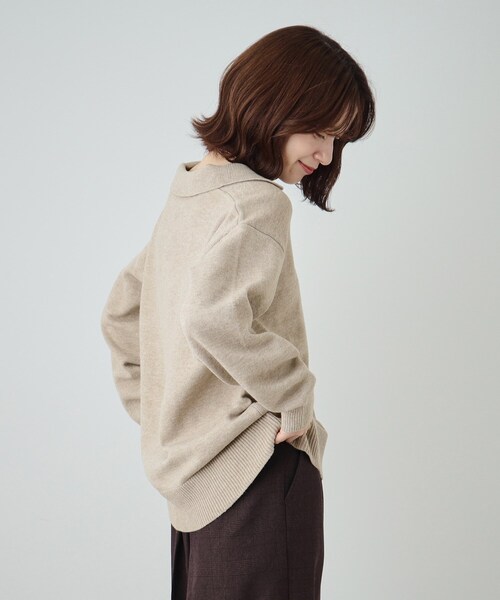 セール】【S－LL】スキッパー衿付きニット（ニット/セーター）｜SHOO